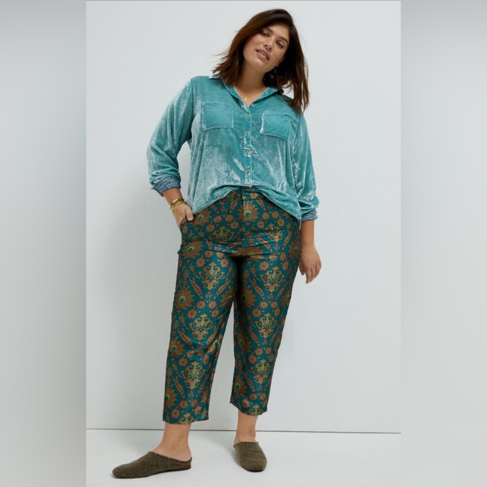 Anthropologie Maeve Melyssa Jacquard Trousers
